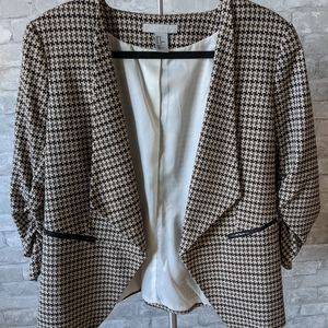 H&M Brown Houndstooth Blazer